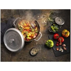 Staub Cocotte 28 Cm, Rund, Graphit-Grau, Gusseisen -Zwilling 000008451