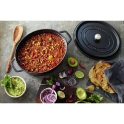 Staub Cocotte 27 Cm, Oval, Schwarz, Gusseisen -Zwilling 000017579
