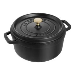Staub Cocotte 24 Cm, Rund, Schwarz, Gusseisen