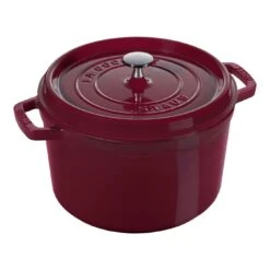 Staub Cocotte Tief 24 Cm, Rund, Bordeaux, Gusseisen