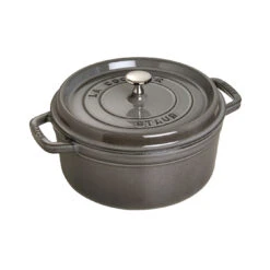 Staub Cocotte 26 Cm, Rund, Graphit-Grau, Gusseisen