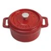 Staub Mini Cocotte 10 Cm, Rund, Kirsch-Rot, Gusseisen