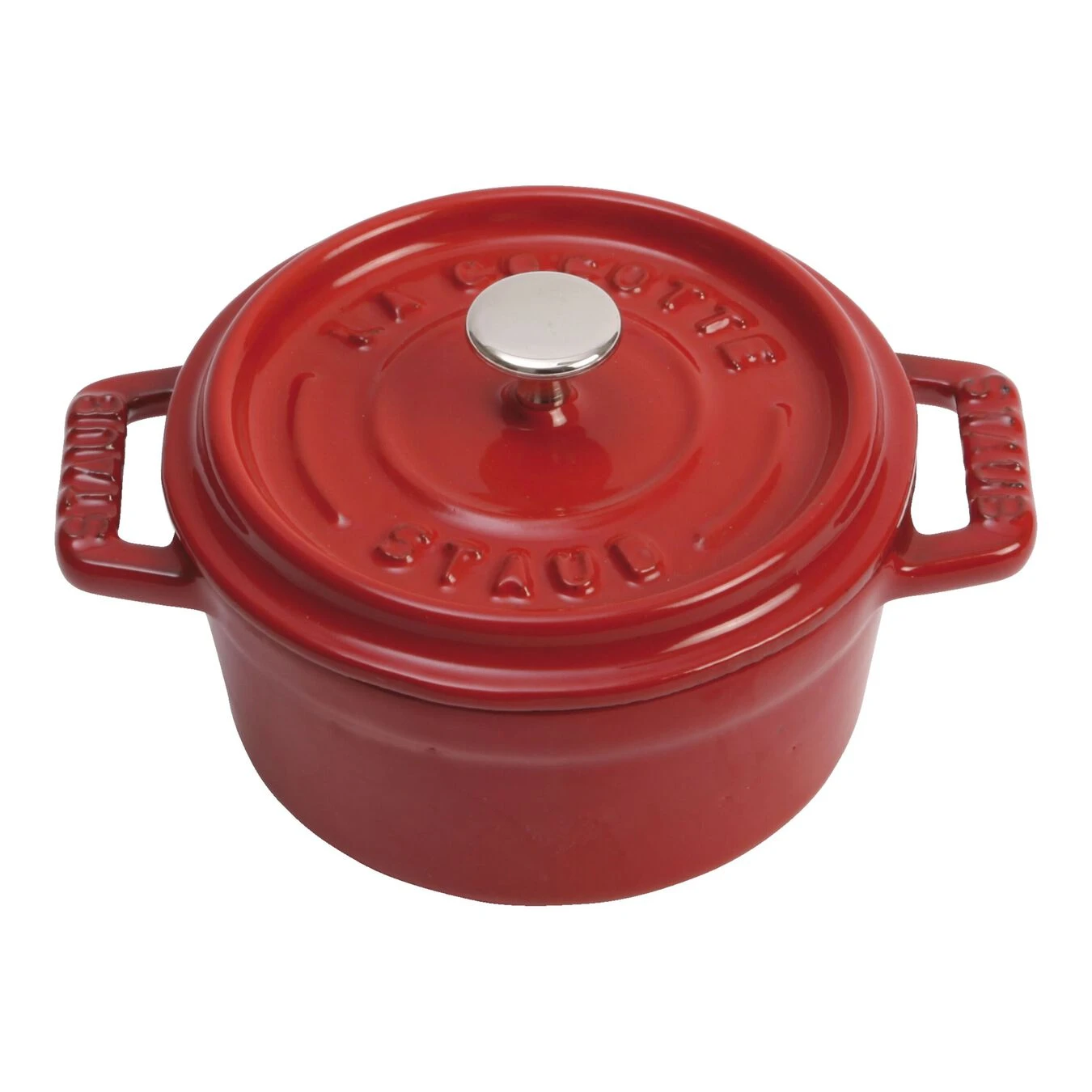 Staub Mini Cocotte 10 Cm, Rund, Kirsch-Rot, Gusseisen 1 Staub Mini Cocotte 10 Cm, Rund, Kirsch-Rot, Gusseisen
