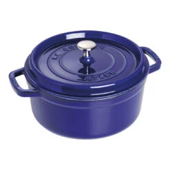 Staub Cocotte 26 Cm, Rund, Dunkelblau, Gusseisen