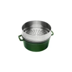Staub Cocotte Mit Dämpfeinsatz 26 Cm, Rund, Basilikum-Grün, Gusseisen -Zwilling 40510 603 0 2