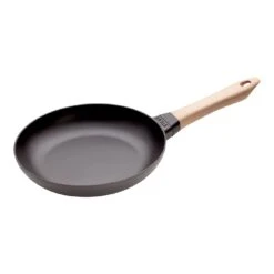 Staub Bratpfanne Mit Holzgriff 24 Cm, Gusseisen, Schwarz
