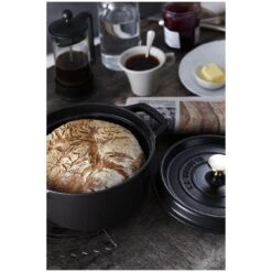 Staub Cocotte 22 Cm, Rund, Schwarz, Gusseisen -Zwilling 750033064